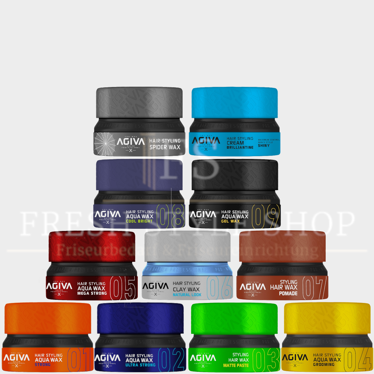 Alle Sorten 155ml + Brillantine mit Logo