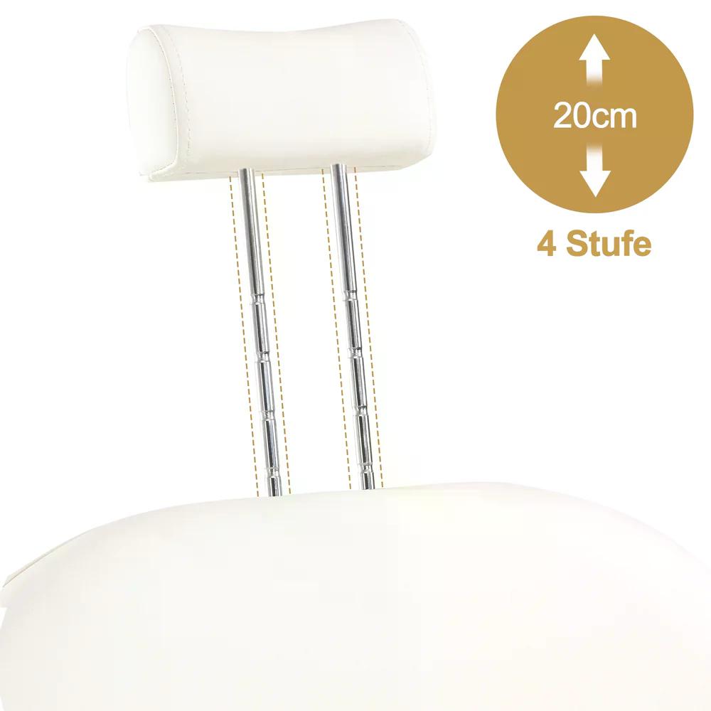 BP Pediküre Stuhl mit Fußbadewanne & Pediküre Hocker Friseurstuhl mit Goldlackierten Armlehnen Höhenverstellbar & Kippbar Fußpflegestuhl für Nagelstudio F0325 Gold-Weiß
