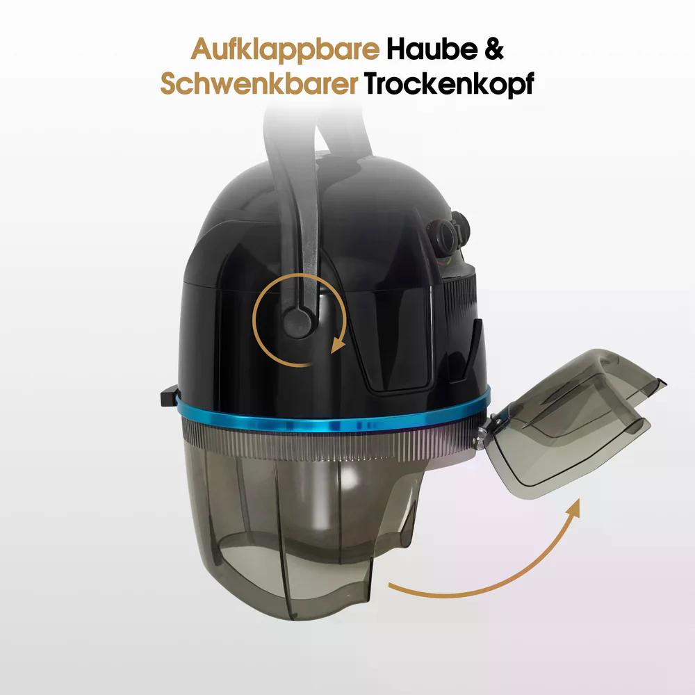 BP Wandmontage Trockenhaube für Haare 1100W Trockenhaube Schwebehaube Horizontal ausziehbar 148,5 cm Föhnhaube mit 0-75°C & 60 Min Timer Verstellbar Friseurhaube für Salon TR272 Schwarz