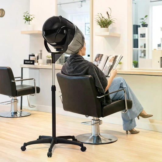 BP Stehende Trockenhaube für Haare 128-163,5 cm Höhenverstellbar 1100W Trockenhaube Schwebehaube Föhnhaube mit 0-75°C & 60 Min Timer Verstellbar Friseurhaube für Salon TR317 Schwarz