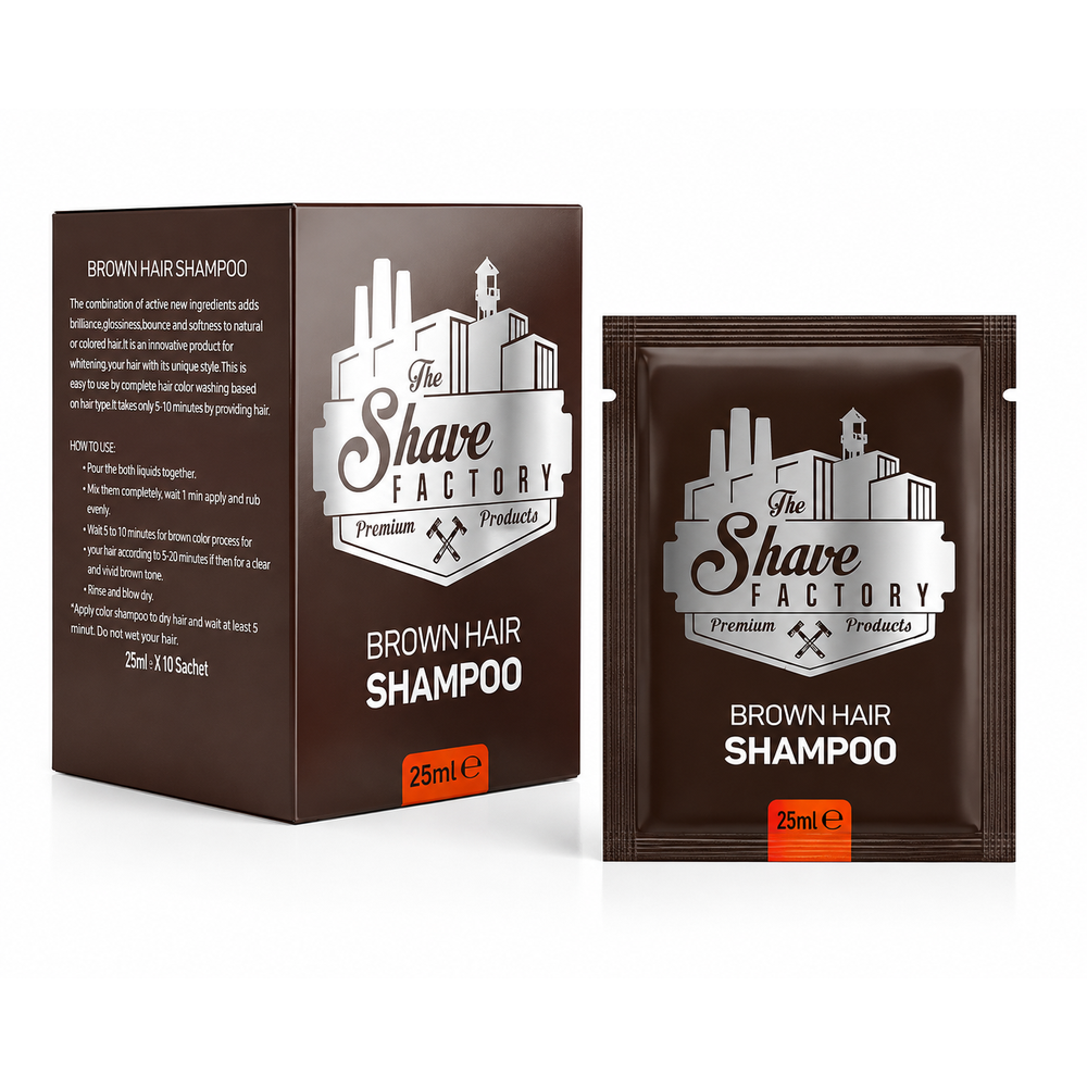 The Shave Factory Dark Brown Shampoo - 25ml x 10 Stück