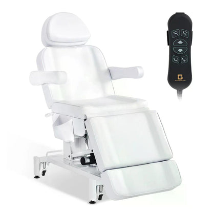 BP Kosmetikliege Elektrisch mit 3 Motoren & Rollen Massageliege Klappbar & 18CM Höhenverstellbar 180°Drehbare Armlehnen Tattoo Liege für SPA Salon 0754 Schwarz