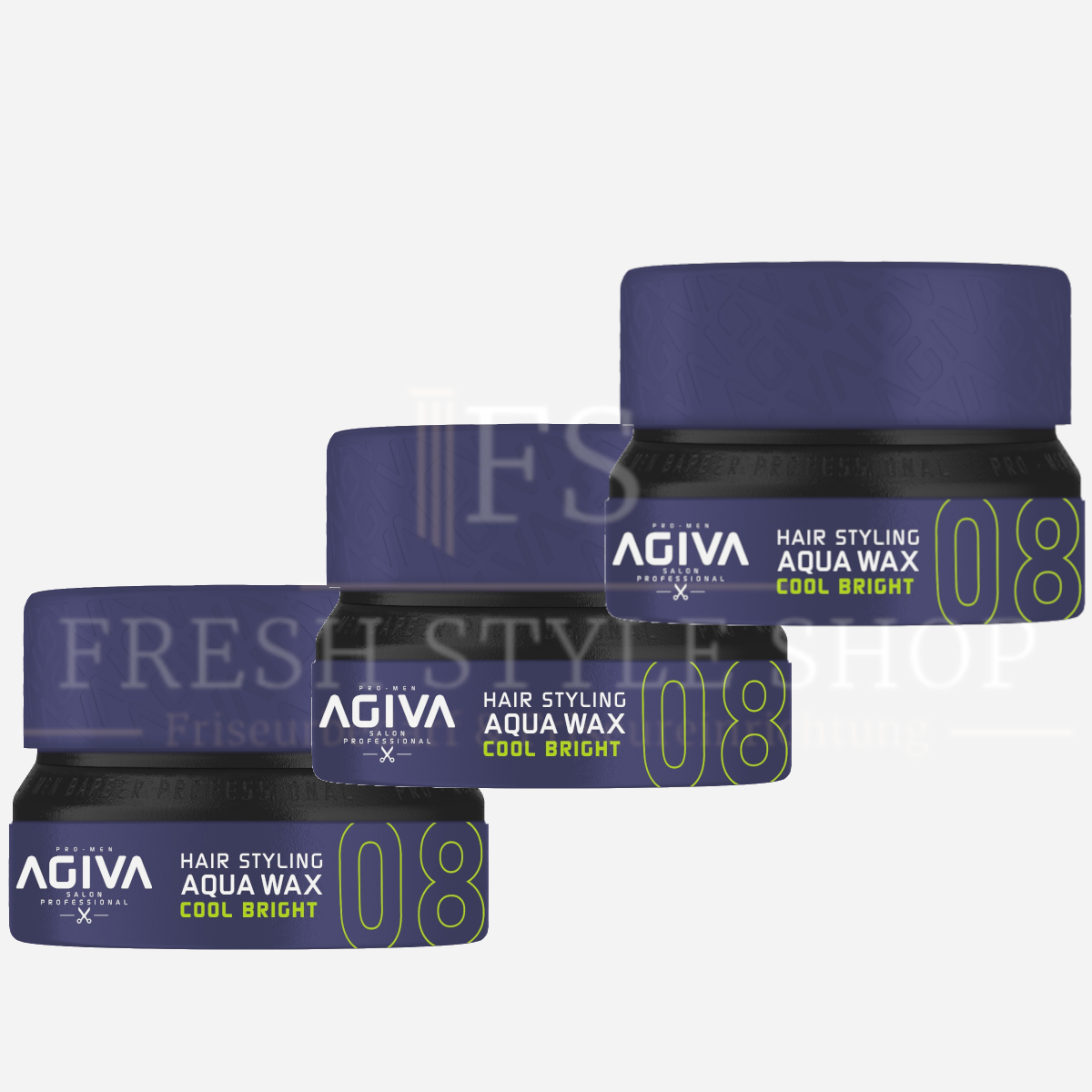 3x AGIVA Haarwachs 08 Cool Bright 155ml