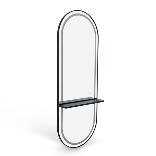 BP Friseurspiegel Wandspiegel - Aluminiumrahmen - 3 Stufige LED Beleuchtung mit Touchfunktion 177cm x 65cm x 17cm J6270