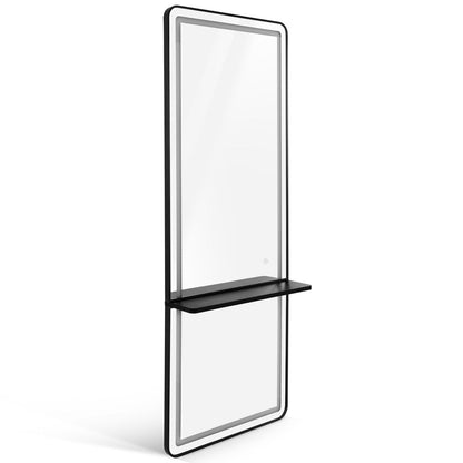 BP Friseurspiegel Wandspiegel - Aluminiumrahmen - 3 Stufige LED Beleuchtung mit Touchfunktion 177cm x 65cm x 17cm J6271