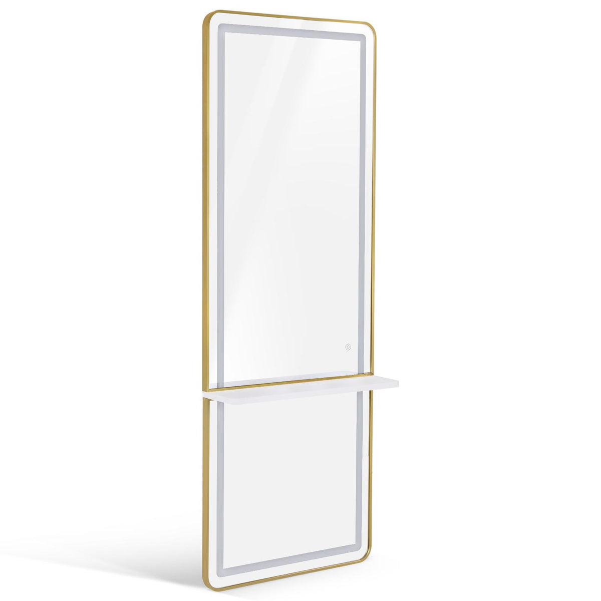 BP Friseurspiegel Wandspiegel - Aluminiumrahmen - 3 Stufige LED Beleuchtung mit Touchfunktion 177cm x 65cm x 17cm J6271