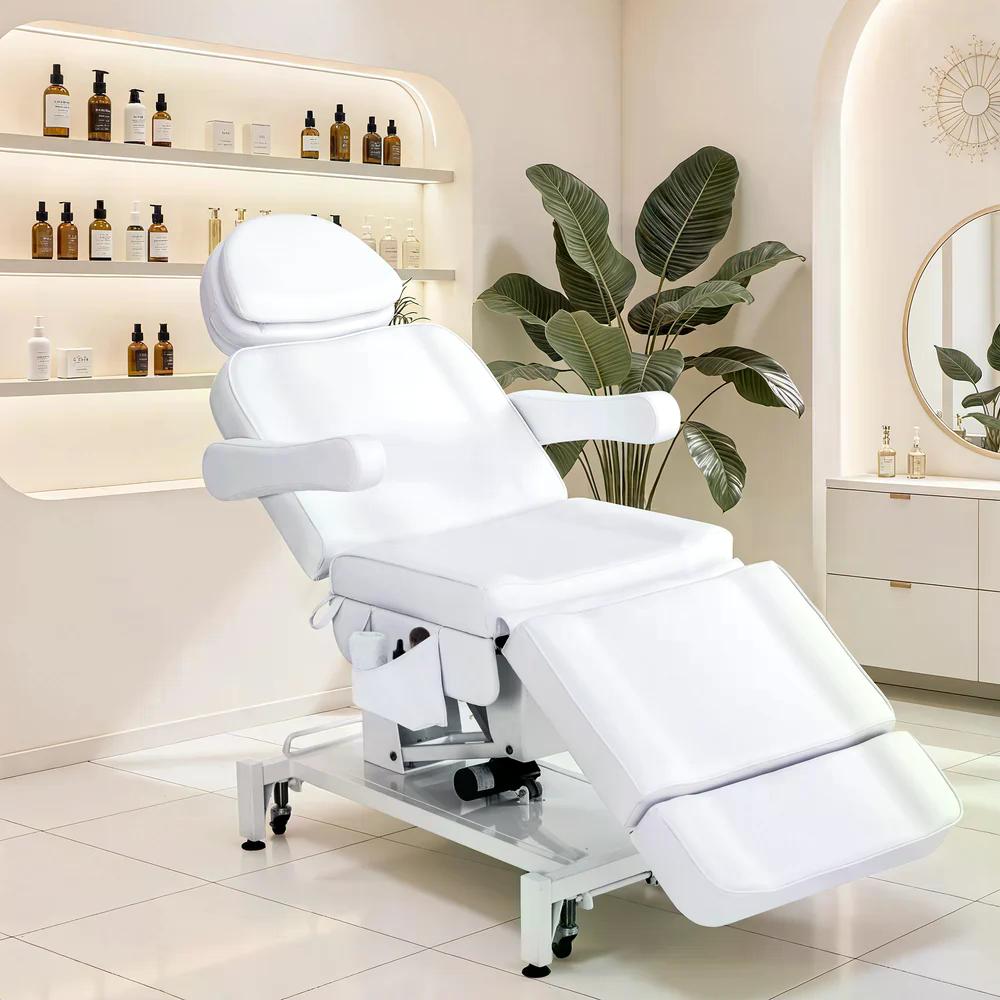 BP Kosmetikliege Elektrisch mit 3 Motoren & Rollen Massageliege Klappbar & 18CM Höhenverstellbar 180°Drehbare Armlehnen Tattoo Liege für SPA Salon 0754 Schwarz