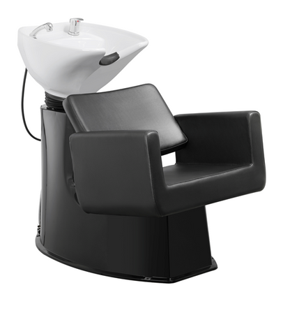 WK KNOT 2.0 - Friseurwaschbecken Friseur Waschplatz Waschsessel Rückwärtswaschbecken ( Schwarz / Weiß )