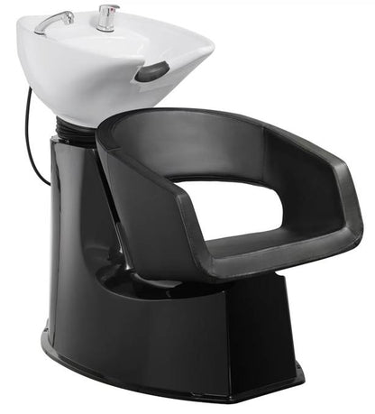 WK ROLLS 2.0 - Friseurwaschbecken Friseur Waschplatz Waschsessel Rückwärtswaschbecken ( Schwarz / Weiß )