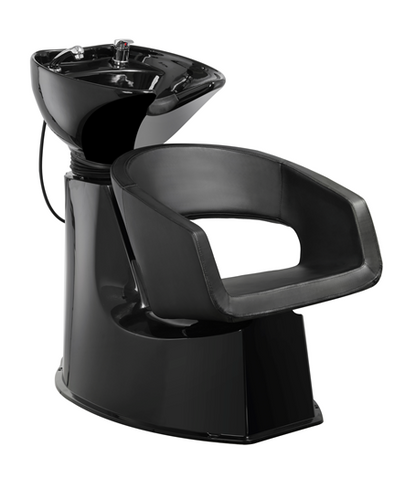 WK ROLLS 2.0 - Friseurwaschbecken Friseur Waschplatz Waschsessel Rückwärtswaschbecken ( Schwarz / Weiß )