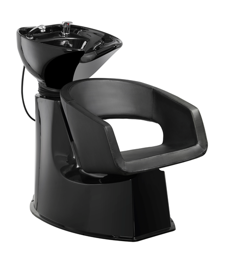WK ROLLS 2.0 - Friseurwaschbecken Friseur Waschplatz Waschsessel Rückwärtswaschbecken ( Schwarz / Weiß )