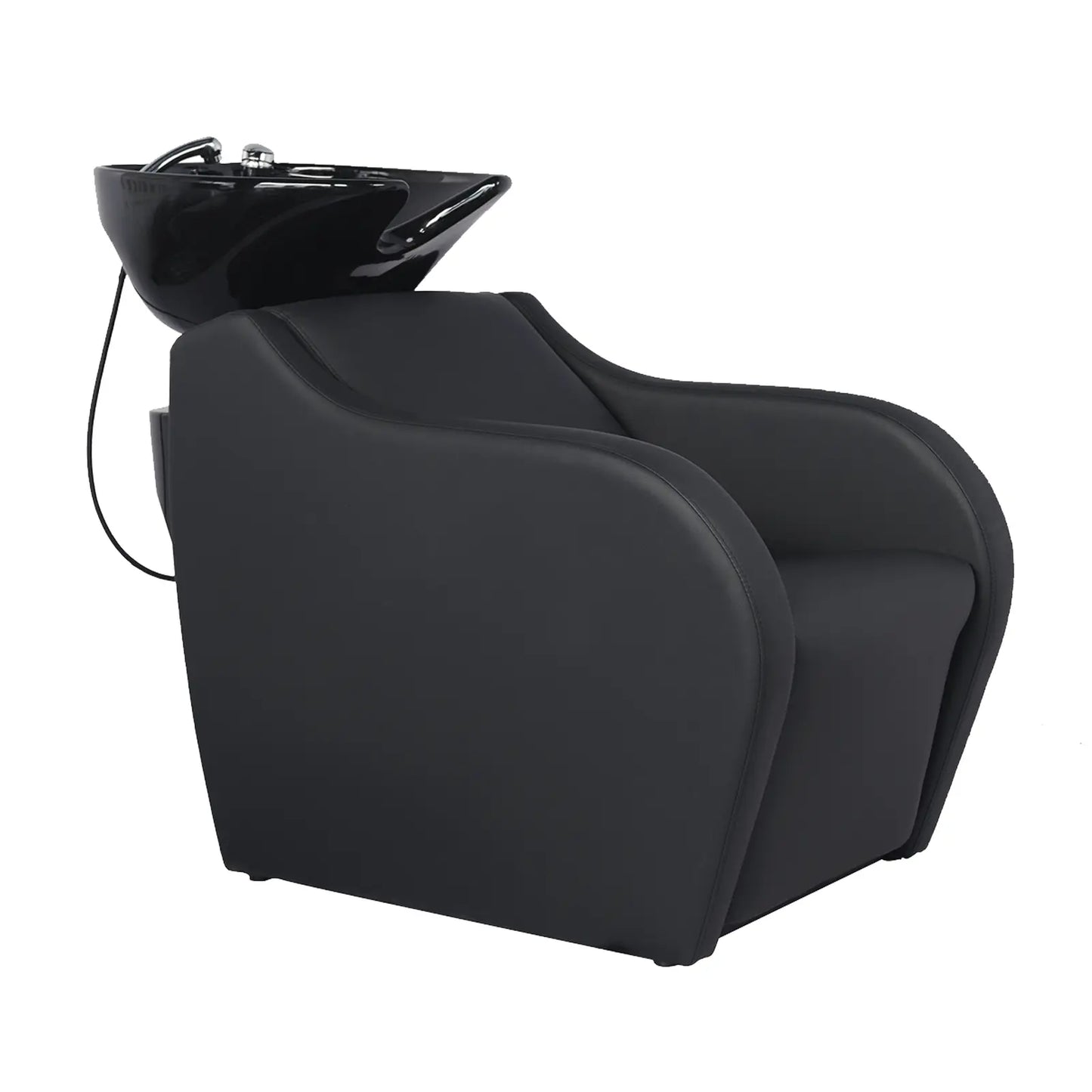 WK WISP - Friseurwaschbecken Friseur Waschplatz Waschsessel Rückwärtswaschbecken ( Schwarz / Weiß )