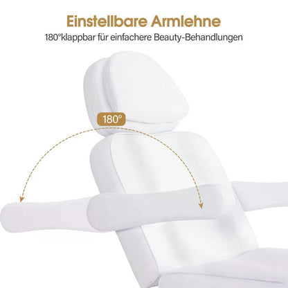 BP Kosmetikliege Elektrisch mit 3 Motoren & Rollen Massageliege Klappbar & 18CM Höhenverstellbar 180°Drehbare Armlehnen Tattoo Liege für SPA Salon 0754 Schwarz
