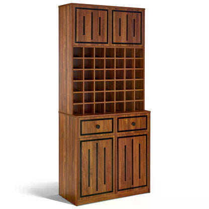 BP Handtuchschrank mit 2 Schubladen 42 offenen Fächern 4 Schränken Badezimmerschrank Hochschrank Aufbewahrungsschrank Holz für Friseursalon Schönheitssalon R6194 R6179