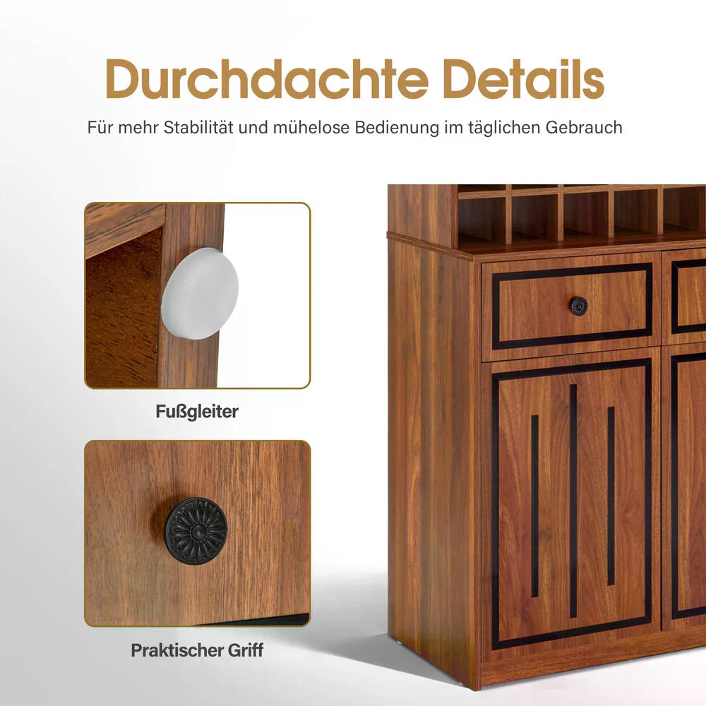 BP Handtuchschrank mit 2 Schubladen 42 offenen Fächern 4 Schränken Badezimmerschrank Hochschrank Aufbewahrungsschrank Holz für Friseursalon Schönheitssalon R6194 R6179