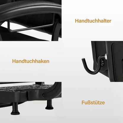 BP Friseurstuhl mit Kopfstütze Kippbar Friseureinrichtung mit Hydraulikpumpe 360° Drehbar Höhenverstellbarer Bedienungsstuhl im Vintage Stil Barber Stuhl Kunstleder 3813 Schwarz