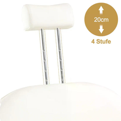 BP Pediküre Stuhl mit Fußbadewanne & Pediküre Hocker Friseurstuhl mit Goldlackierten Armlehnen Höhenverstellbar & Kippbar Fußpflegestuhl für Nagelstudio F0325 Gold-Weiß