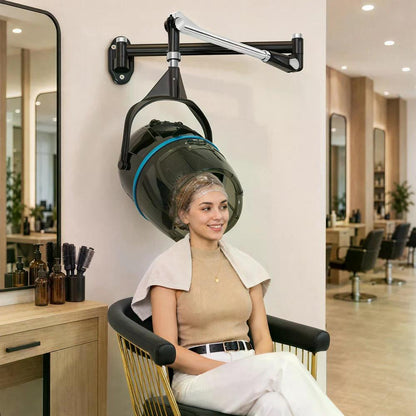 BP Wandmontage Trockenhaube für Haare 1100W Trockenhaube Schwebehaube Horizontal ausziehbar 148,5 cm Föhnhaube mit 0-75°C & 60 Min Timer Verstellbar Friseurhaube für Salon TR272 Schwarz