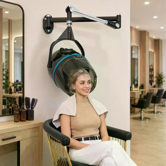BP Wandmontage Trockenhaube für Haare 1100W Trockenhaube Schwebehaube Horizontal ausziehbar 148,5 cm Föhnhaube mit 0-75°C & 60 Min Timer Verstellbar Friseurhaube für Salon TR272 Schwarz