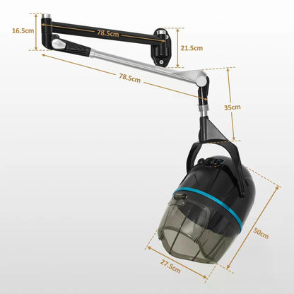 BP Wandmontage Trockenhaube für Haare 1100W Trockenhaube Schwebehaube Horizontal ausziehbar 148,5 cm Föhnhaube mit 0-75°C & 60 Min Timer Verstellbar Friseurhaube für Salon TR272 Schwarz
