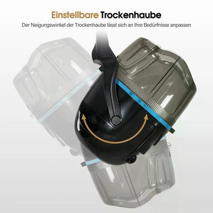 BP Wandmontage Trockenhaube für Haare 1100W Trockenhaube Schwebehaube Horizontal ausziehbar 148,5 cm Föhnhaube mit 0-75°C & 60 Min Timer Verstellbar Friseurhaube für Salon TR272 Schwarz