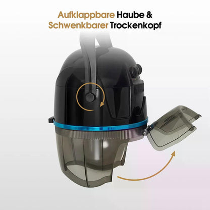 BP Wandmontage Trockenhaube für Haare 1100W Trockenhaube Schwebehaube Horizontal ausziehbar 148,5 cm Föhnhaube mit 0-75°C & 60 Min Timer Verstellbar Friseurhaube für Salon TR272 Schwarz