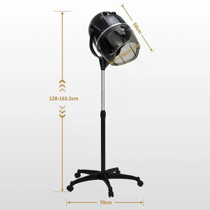 BP Stehende Trockenhaube für Haare 128-163,5 cm Höhenverstellbar 1100W Trockenhaube Schwebehaube Föhnhaube mit 0-75°C & 60 Min Timer Verstellbar Friseurhaube für Salon TR317 Schwarz