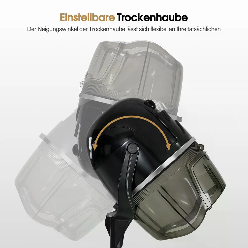 BP Stehende Trockenhaube für Haare 128-163,5 cm Höhenverstellbar 1100W Trockenhaube Schwebehaube Föhnhaube mit 0-75°C & 60 Min Timer Verstellbar Friseurhaube für Salon TR317 Schwarz