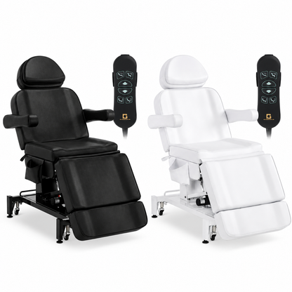 BP Kosmetikliege Elektrisch mit 3 Motoren & Rollen Massageliege Klappbar & 18CM Höhenverstellbar 180°Drehbare Armlehnen Tattoo Liege für SPA Salon 0754 Schwarz