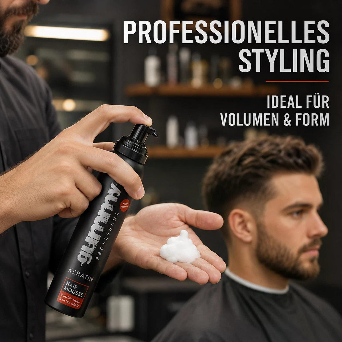 FONEX Gummy Professional Haar -Mousse, Flexibilität, Voluminös und Glänzend, 225 ml Ultra Hold
