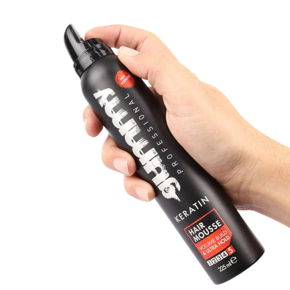 FONEX Gummy Professional Haar -Mousse, Flexibilität, Voluminös und Glänzend, 225 ml Ultra Hold