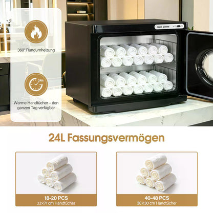 BP 24L Handtuchwärmer Handtuchheizschrank 40–48 Handtücher Handtuchheizkörper Elektrisch Heißhandtuchwärmer 360° Heizfunktion für Spa Friseursalon & Kosmetikstudio HW224