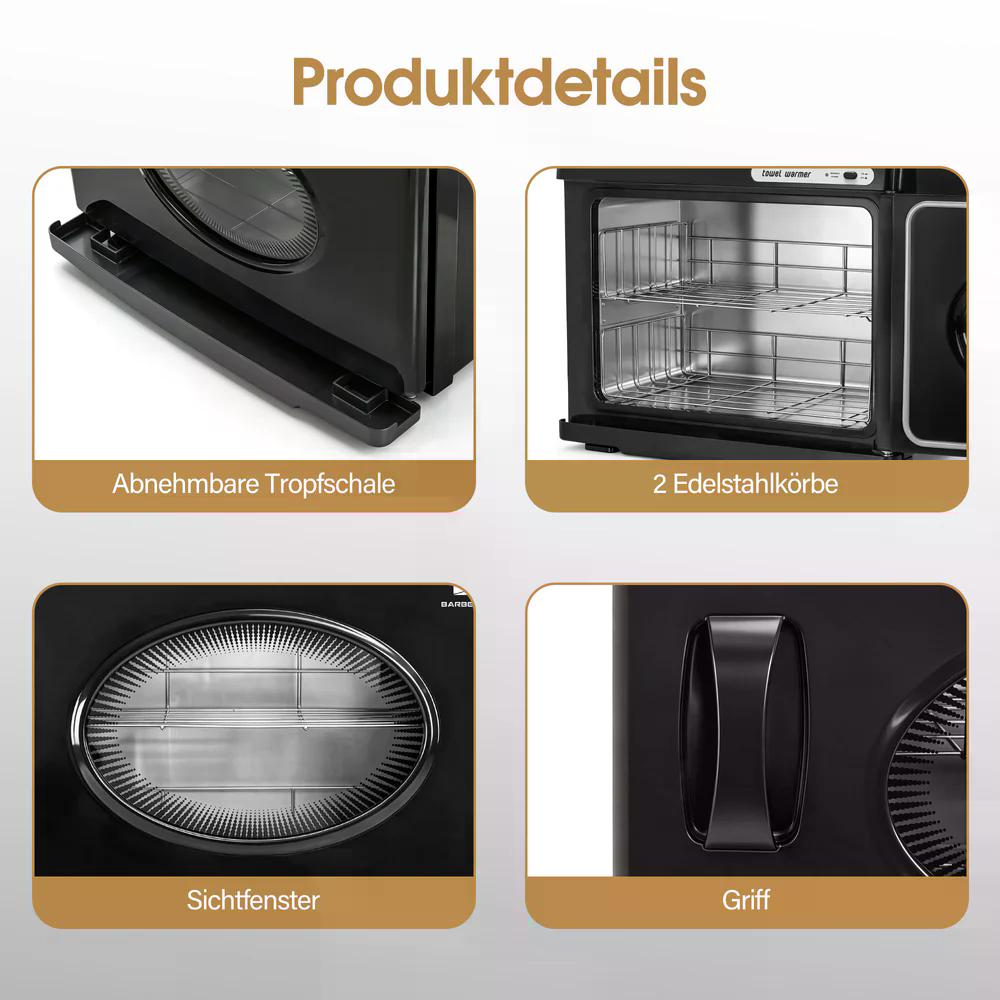 BP 24L Handtuchwärmer Handtuchheizschrank 40–48 Handtücher Handtuchheizkörper Elektrisch Heißhandtuchwärmer 360° Heizfunktion für Spa Friseursalon & Kosmetikstudio HW224