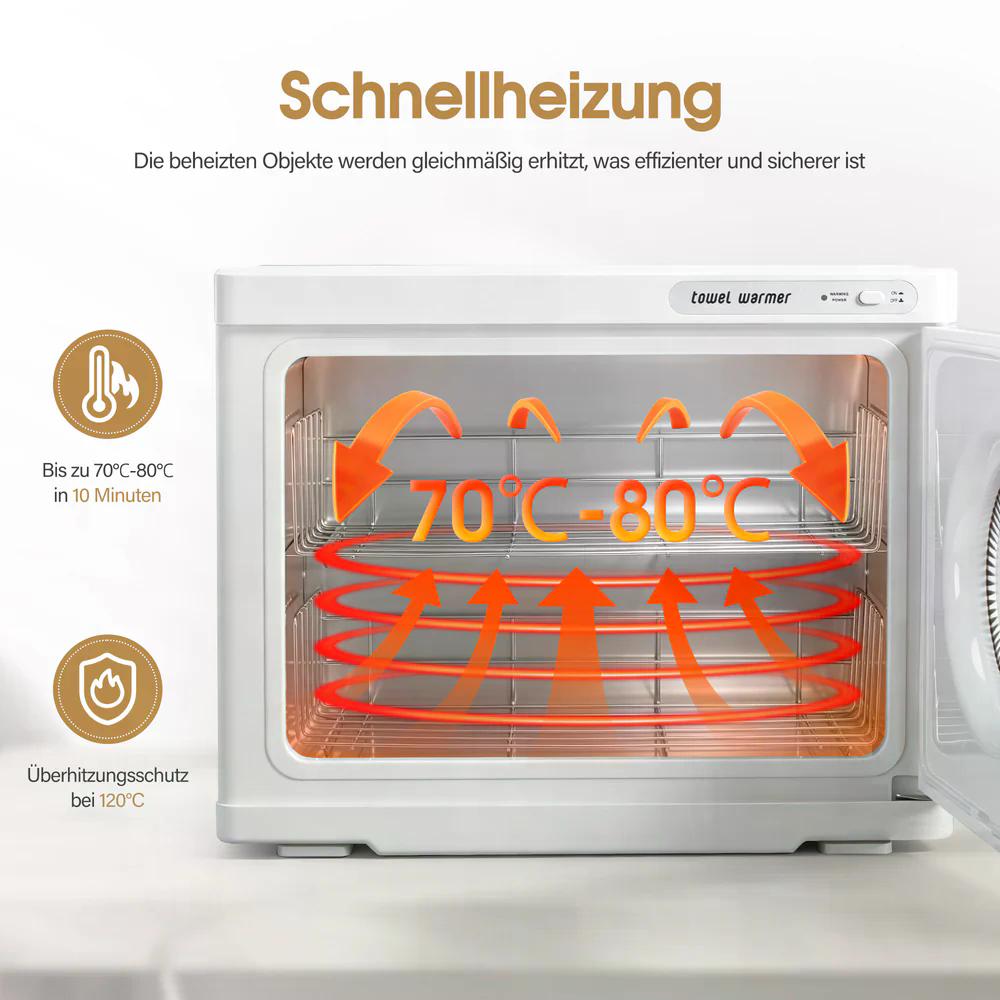BP 24L Handtuchwärmer Handtuchheizschrank 40–48 Handtücher Handtuchheizkörper Elektrisch Heißhandtuchwärmer 360° Heizfunktion für Spa Friseursalon & Kosmetikstudio HW224