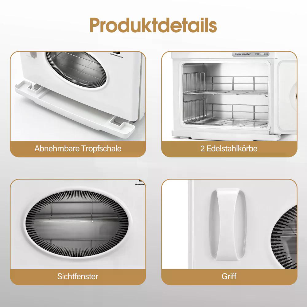 BP 24L Handtuchwärmer Handtuchheizschrank 40–48 Handtücher Handtuchheizkörper Elektrisch Heißhandtuchwärmer 360° Heizfunktion für Spa Friseursalon & Kosmetikstudio HW224