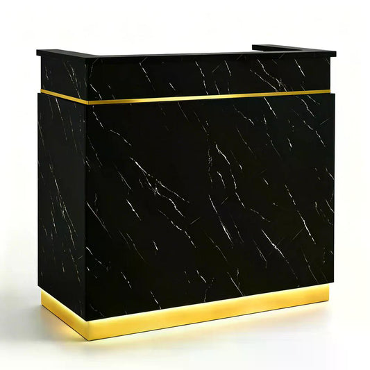 BP Empfangstheke mit 3 Schubladen 1 Schrank Beleuchtung abschließbar Rezeptionstheke Kassentheke für Friseursalon 55x120x107 cm R9759