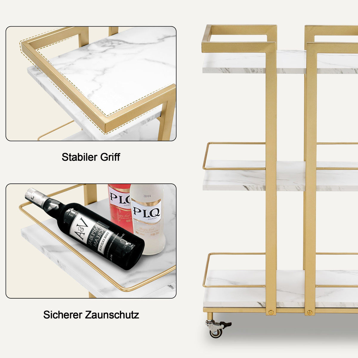 BP Arbeitswagen Friseurwagen Werkzeugwagen Salon Trolley 0033 Schwarz